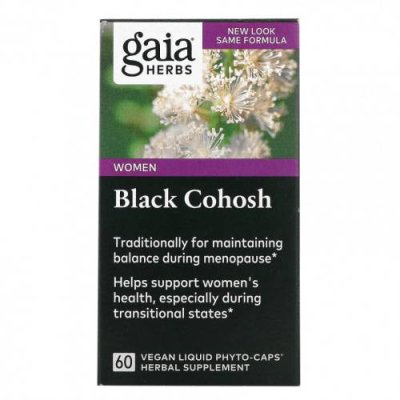 Gaia Herbs, Single Herbs, Black Cohosh, 60 Vegan Liquid Phyto-Caps Клопогон кистевидный / Аптека | V4.Market