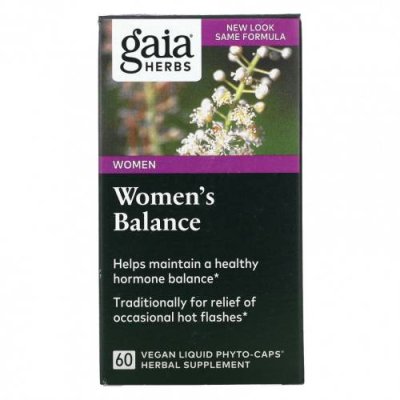 Gaia Herbs, Women's Balance, 60 Veggie Liquid Phyto-Caps Женские гормональные средства / Аптека | V4.Market