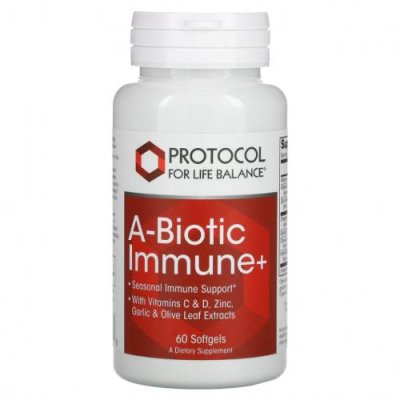 Protocol for Life Balance, A-Biotic Immune +, 60 мягких таблеток Аскорбиновая кислота / Аптека | V4.Market