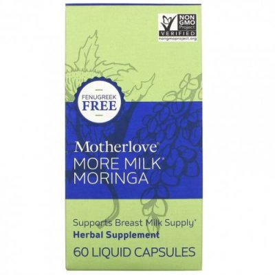 Motherlove, More Milk Moringa, 60 жидких капсул Поддержка грудного вскармливания / Аптека | V4.Market