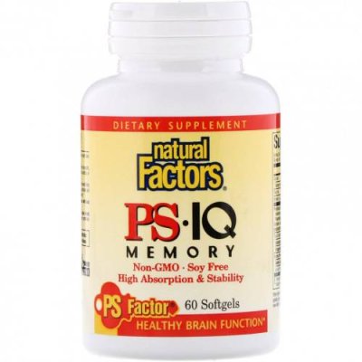 Natural Factors, PS - IQ Memory, 60 гелевых капсул Препараты для памяти и когнитивных функций / Аптека | V4.Market