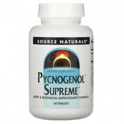 Source Naturals, Pycnogenol Supreme, 60 таблеток Пикногенол / Аптека | V4.Market