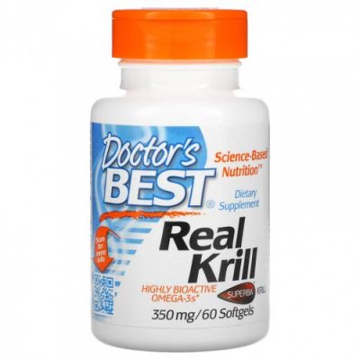 Doctor's Best, Real Krill, 350 мг, 60 капсул Масло криля / Аптека | V4.Market