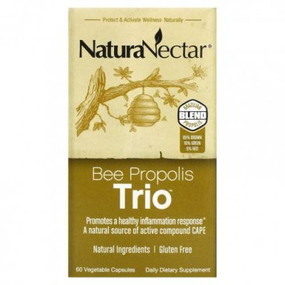 NaturaNectar, Bee Propolis Trio, 60 вегетарианских капсул Прополис / Аптека | V4.Market