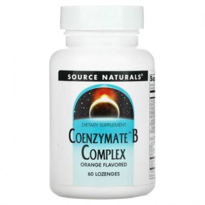 Source Naturals, комплекс ферментированных витаминов группы B, апельсиновый вкус, 60 таблеток для рассасывания Комплекс витаминов группы B / Аптека | V4.Market