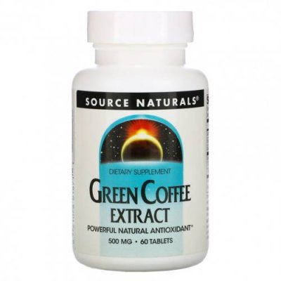 Source Naturals, Экстракт зеленого кофе, 500 мг, 60 таблеток Экстракт зеленого кофе / Аптека | V4.Market