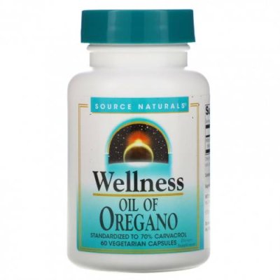 Source Naturals, Wellness, масло орегано, 60 вегетарианских капсул Добавки с маслом орегано / Аптека | V4.Market