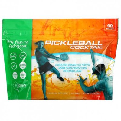 Jigsaw Health, Pickleball Cocktail, Electrolyte Drink, Orange, 60 Packets, 10.58 oz (300 g) Гидратация и электролиты / Аптека | V4.Market