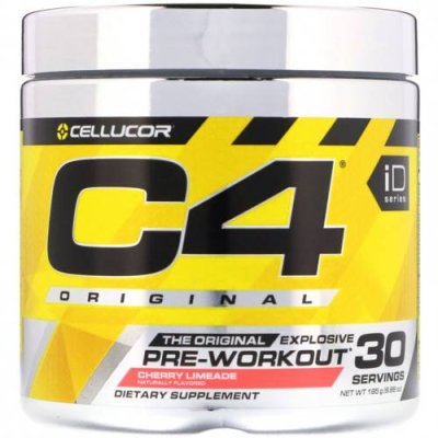 Cellucor, C4 Original Explosive, предтренировочный комплекс, вишневый лимонад, 195 г (6,88 унции) Кофеин / Аптека | V4.Market