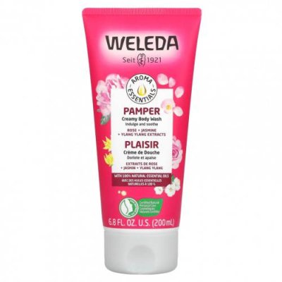 Weleda, Pamper, крем-гель для душа, с экстрактами розы, жасмина и иланг-иланга, 200 мл (6,8 жидк. унции) Гель для тела и гель для душа / Аптека | V4.Market