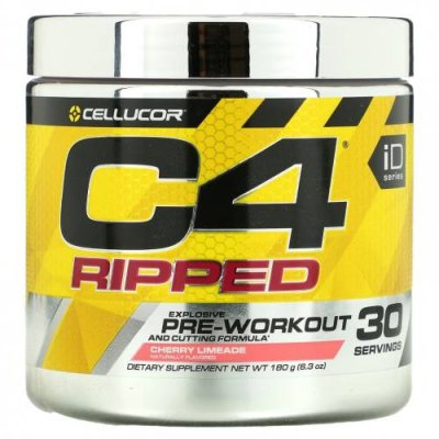 Cellucor, C4 Ripped, перед тренировкой, вишневй лаймад, 6,34 унц. (180 г) Кофеин / Аптека | V4.Market