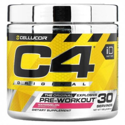 Cellucor, C4 Original для взрывной тренировки, перед тренировкой, арбуз, 6,3 унции (180 г) Кофеин / Аптека | V4.Market