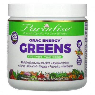 Paradise Herbs, ORAC-Energy Greens, 182 г (6,4 унции) Зеленые смеси / Аптека | V4.Market