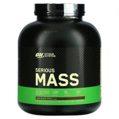 Optimum Nutrition, Serious Mass,High Protein Gain Powder, Chocolate, 6 lbs (2.72 kg) Гейнеры / Аптека | V4.Market