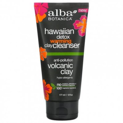 Alba Botanica, Hawaiian Detox Warming Clay, очищающее средство, 177 мл (6 жидк. Унций) Очищающие средства для лица / Аптека | V4.Market