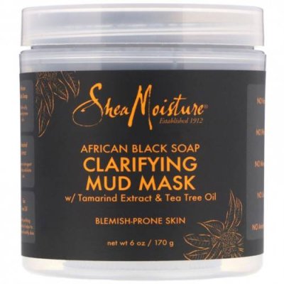 SheaMoisture, очищающая грязевая маска, африканское черное мыло, 170 г (6 унций) Маски с глиной / Аптека | V4.Market