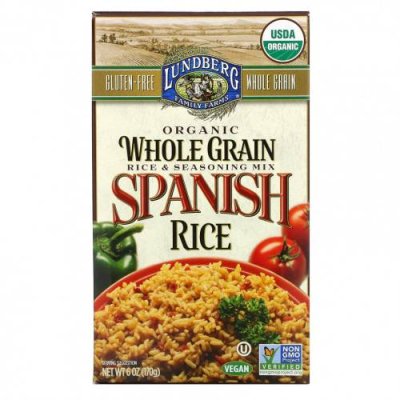 Lundberg, Органический цельнозерновой рис и смесь приправ, испанский рис, 6 унций (170 г) Рис / Аптека | V4.Market