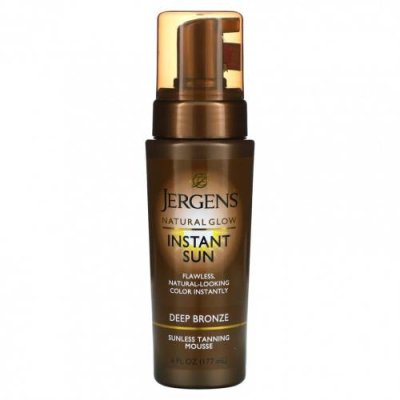 Jergens, Мусс для автозагара Natural Glow, Instant Sun, оттенок Deep Bronze, 177 мл Автозагар / Аптека | V4.Market