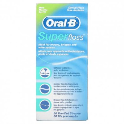 Oral-B, Super Floss, мята, 50 предварительно нарезанных нитей Зубная нить / Аптека | V4.Market