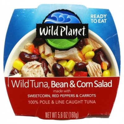 Wild Planet, Wild Tuna Bean & Corn Salad, 5.6 oz (160 g) Тунец / Аптека | V4.Market