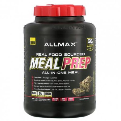 ALLMAX Nutrition, Real Food Sourced Meal Prep, универсальное блюдо, банановый и ореховый хлеб, 2,54 кг (5,6 фунта) Заменители пищи / Аптека | V4.Market