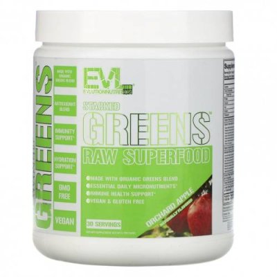 EVLution Nutrition, Stacked Greens Raw Superfood, яблочный сад, 162 г (5,7 унции) Смеси зелени и суперфудов / Аптека | V4.Market