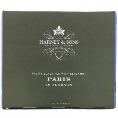 Harney & Sons, Paris, Черный фруктовый чай с бергамотом, 50 чайных пакетиков, 3,17 унции (90 г) Черный чай / Аптека | V4.Market