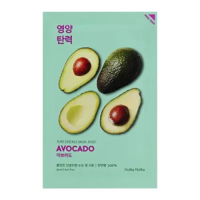 HOLIKA HOLIKA Маска тканевая смягчающая Пьюр Эссенс, авокадо / Pure Essence Mask Sheet Avocado 20 мл / Маски | Товары для красоты | V4.Ru: Маркетплейс