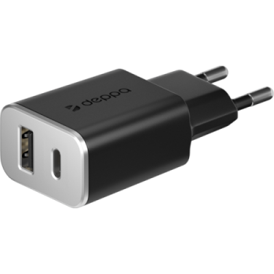 Зарядное устройство сетевое Deppa USB Type-C + USB Type-A PD 18w, черное / Зарядные устройства | Электроника | V4.Ru: Маркетплейс