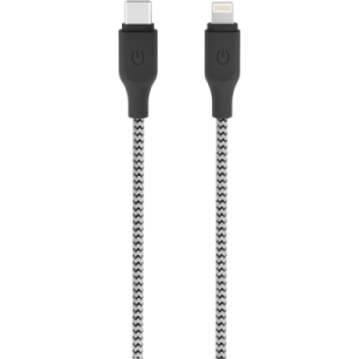 Кабель Gerffins USB-C -  Lightning, 1м., черно-белый / Кабели и адаптеры | Электроника | V4.Ru: Маркетплейс