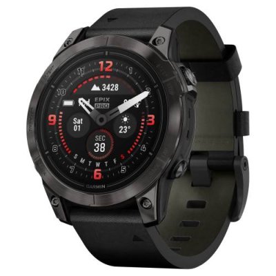 Смарт-часы Garmin Epix Pro Gen 2 Sapphire Carbon Gray Bezel with Black Leather Band 47mm (010-02804-01) / Умные часы и фитнес-браслеты | Электроника | V4.Ru: Маркетплейс