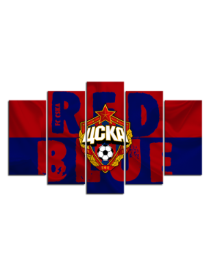 Пятимодульная картина "RED-BLUE CSKA" (125x70 см) / Картины из 5 модулей | Спорт и отдых | V4.Ru: Маркетплейс