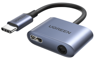 Адаптер UGREEN CM231 USB-C + AUX 3,5mm, PD, 30Вт серый / Переходники | Электроника | V4.Ru: Маркетплейс