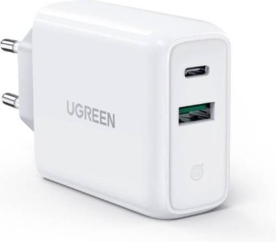 Сетевое зарядное устройство UGREEN CD170 USB-C + USB-A, 38Вт, PD, GaN белый / Сетевые зарядные устройства | Электроника | V4.Ru: Маркетплейс