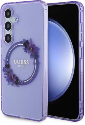 Чехол Guess Flowers Wreath MagSafe для Galaxy S24 фиолетовый / Чехлы | Электроника | V4.Ru: Маркетплейс