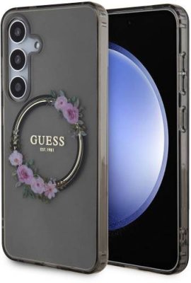 Чехол Guess Flowers Wreath MagSafe для Galaxy S24 черный / Чехлы | Электроника | V4.Ru: Маркетплейс