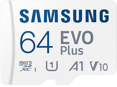 Карта памяти Samsung MicroSDXC 64Гб EVO Plus CL10 с адаптером белый / Карты памяти | Электроника | V4.Ru: Маркетплейс