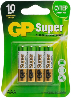 Батарейка GP Super Alkaline 24А, ААА, 4 шт / Внешние аккумуляторы | Электроника | V4.Ru: Маркетплейс