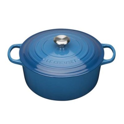 Le Creuset Кастрюля / жаровня с крышкой 24 см, синий марсель Signature Le Creuset / Кастрюли | Товары для дома | V4.Ru: Маркетплейс