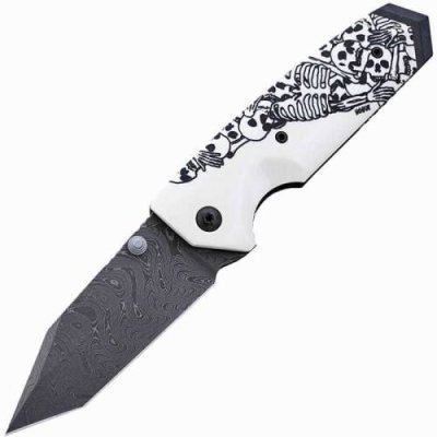 Складной нож Hogue EX-02 Tanto Custom Skulls & Bones, дамасская сталь, рукоять ABS-Пластик, бело-черный / Раскладные | Товары для дома | V4.Ru: Маркетплейс