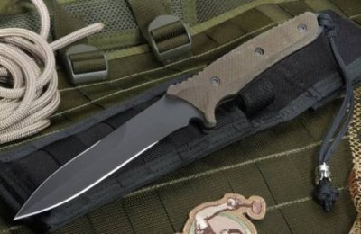 Нож с фиксированным клинком Spartan Breed Fighter (Black SpartaCoat/Green Micarta/Black Molle Sheath) 13.97 см. / CPM S35VN | Товары для дома | V4.Ru: Маркетплейс