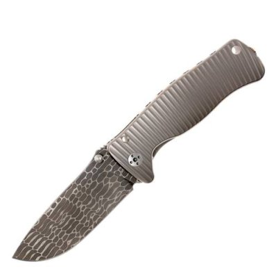 Нож складной LionSteel SR2DL G Mini, сталь клинка дамасская сталь Chad Nichols Damascus "Lizard" Pattern, рукоять титан по технологии Solid®, серый / Раскладные | Товары для дома | V4.Ru: Маркетплейс