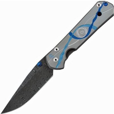 Нож складной Chris Reeve Large Sebenza 21, сталь дамаск с рисунком "лестница", рукоять титан / Раскладные | Товары для дома | V4.Ru: Маркетплейс