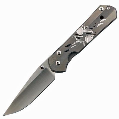 Складной нож Chris Reeve Large Sebenza 21, сталь S35VN, рукоять титановый сплав, гравировка серебряный цветок / Раскладные | Товары для дома | V4.Ru: Маркетплейс