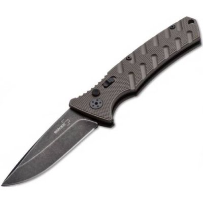 Автоматический складной нож Boker Plus Strike Coyote Spearpoint, сталь AUS-8 BlackWash™ Plain, рукоять анодированный алюминий, BK01BO424 / Выкидные и автоматические | Товары для дома | V4.Ru: Маркетплейс