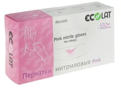 ECOLAT Перчатки нитриловые, розовые, размер S / Pink EcoLat 100 шт / Перчатки | Товары для красоты | V4.Ru: Маркетплейс