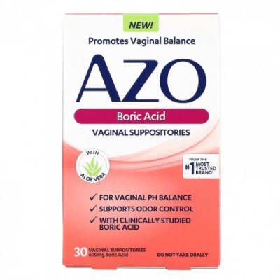 Azo, Boric Acid, Vaginal Supositories, 600 mg, 30 Suppositories / Женское здоровье | Аптека | V4.Ru: Маркетплейс