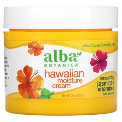 Alba Botanica, Hawaiian Moisture Cream, увлажняющий крем с жасмином и витамином E, 85 г (3 унции) / Увлажняющие средства для лица | Аптека | V4.Ru: Маркетплейс