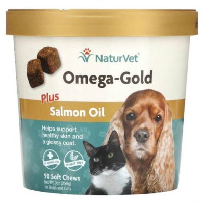 NaturVet, Omega-Gold с жиром лосося, добавка для собак и котов, 90 мягких жевательных таблеток / Омега и масла для питомцев | Аптека | V4.Ru: Маркетплейс