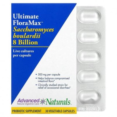 Advanced Naturals, Ultimate FloraMax, сахаромицеты Буларди, 8 миллиардов КОЕ, 30 растительных капсул / Сахаромицеты Буларди | Аптека | V4.Ru: Маркетплейс